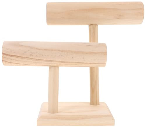 IMIKEYA Schmuckständer für Armbänder, 2 Rollen Armbandhalter Holz Armband Halterung Rolle Holz Armbandständer Beige Schmuckhalter Organizer für Halsketten, Armbänder