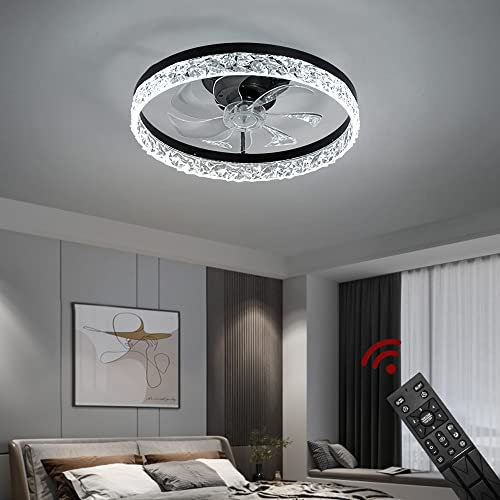 Deckenventilator mit LED Beleuchtung Deckenlampe Ventilator D3304 Ø 50cm mit Fernbedienung Lichtfarbe/Helligkeit einstellbar dimmbar LED Deckenleuchte fan ceiling light (D3304)