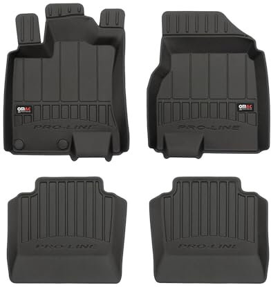 Fußmatten Gummimatten kompatibel mit Nissan Qashqai I +2 2006-2013 OMAC Premium 3D Schwarz TPE Gummi