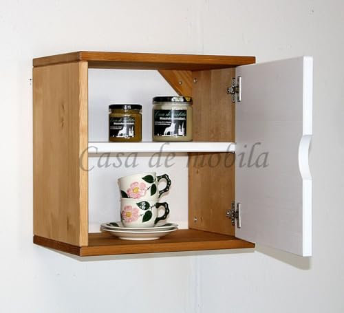 CASA Massivholz Wandregal Systemregal 39x39x26cm Fichte geölt weiß