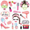 AIBAOBAO 24 pcs Accessoires de Photo de Fête à Thème, Accessoires de Photomaton de Spa, Jour de Spa, Accessoires de Selfie de Maquillage d'anniversaire, pour Filles Femme Fournitures