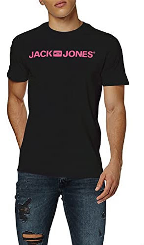 JACK & JONES Herren JJECORP Logo Tee SS Crew Neck Noos, Black/V1 - REG, XS