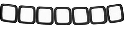 Front Grill 7 STÜCKE Auto Kühlergrill Abdeckung Grill Ring Einsätze Rahmen Trimmen Kit Für Jeep Für Compass 2017-2020 (Mattschwarz) Nieren Kühlergrill