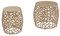 KADIMA DESIGN Satztisch Set 2-teilig Gold Aluminium | Design Beistelltisch Metall Rund | AST-Struktur Wohnzimmertisch Couchtisch | Sofatisch Modern