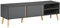 HOMCOM Meuble TV Banc TV pour télévision jusqu'à 55 Pouces Design scandinave 2 Portes 2 niches avec Passe-câbles 150 x 35 x 45 cm Gris foncé