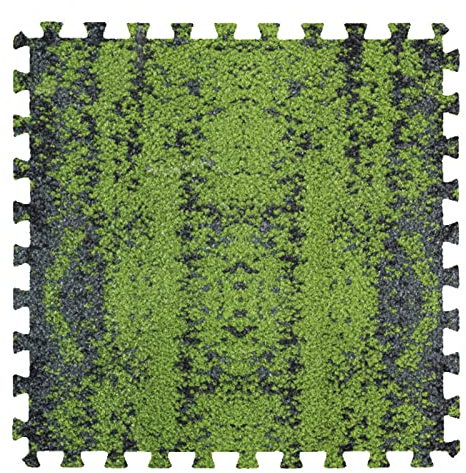 10 Ineinandergreifende Teppichfliesen, Flauschige Plüsch-Puzzle-Spielmatte, 30 X 30 cm Quadratische Schaumstoff-Teppiche, Bodenmatten, Sensorische Matte Für Sensorisches Zimmer(Color:Green 8)
