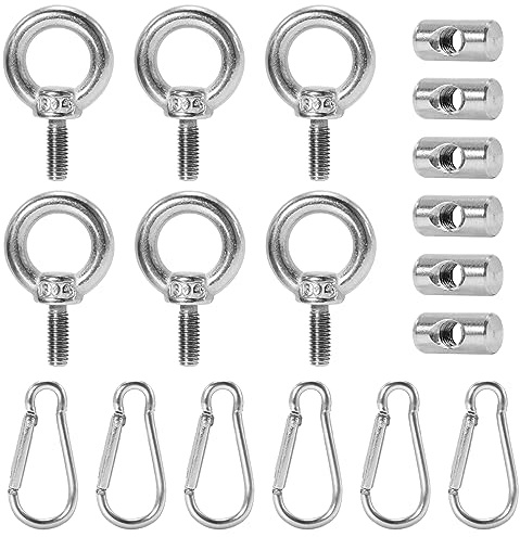 6 Stück Kederstopper 6mm,Edelstahl Stopper Kederschiene mit 6 Stück Silber Karabiner, Kederleiste Markisenhaken Kederleisten Vorzelt Kederschiene Zubehör für Caravan Wohnmobi Campervan Wohnwagen Boot