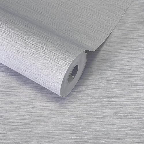 World of Wallpaper Roma Linear Texture - Heavyweight Vinyl - Modern Wallpaper for Living Room & Bedroom - Decorative Luxury - Grey