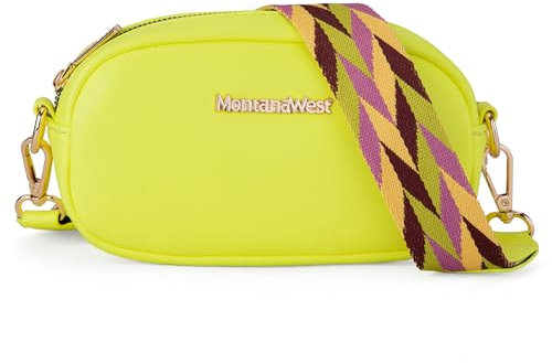 Montana West Kleine Umhängetasche für Damen, Schnappschuss-Kameratasche, Mini-Crossbody-Tasche, fluoreszierendes gelb