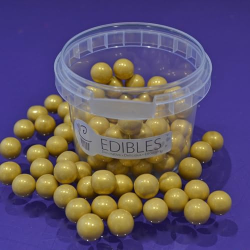 Purple Cupcakes Sprinkles Milk Chocolate Filled Balls 10mm - GOLD - Cake and Cupcake Sprinkles for Birthdays, Weddings and all occassions