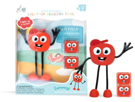 Glo Pals Sammy Figur mit 2 Leuchtwürfeln, Wasserspielzeug, Badewannenspielzeug