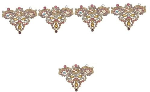 NUOBESTY 5 Pièces Autocollant en tissu à colle chaude bordure en perles patch fer strass décor robes patchs strass pour chaussures patchs de vêtements pour la maison manteau