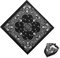 Bandana Herren Damen Schwarz Halstuch Kopftuch Mit Durag Totenkopf Design Und Kariertem Rand Beidseitig Bedruckt 100% Baumwolle Headwear Haar Schal Ansatz Handgelenk Kopf für Biker