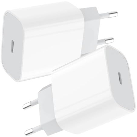 USB C Ladegerät, 20W 2Port USBC Netzteil Adapter Mehrfach für iPhone 16 15 14 13 12 11 Pro Max Plus Pro X XS, Galaxy A54/A53/A34/A33/A32 Schnellladegerät Handy Stecker Charger Ladestecker Ladeadapter