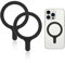 2 Stück Magnet Ring Aufkleber kompatibel mit MagSafe Ring, Kompatibel mit iPhone 15/14/13/12/11/X und Samsung Galaxy S23/S21/S20/S10, Universelles Magnetisches Konvertierungsset, Schwarz