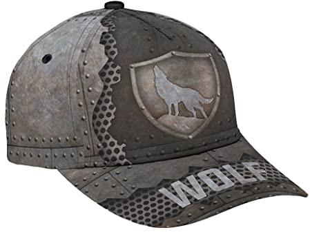 Unisex Trucker Kappe Wolf Metall Grau Vintage Snapback Kappe Leicht Abwaschbar Baseball Cap Reine Farbe Basecap Für Sport Golf Wander