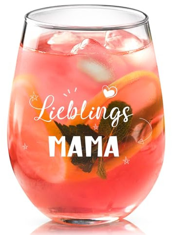 Joymaking Weinglas für Lieblingsmama - Geschenk Mit Spruch für Beste Mama zum Geburtstag, Weihnachten, Muttertag - 17oz