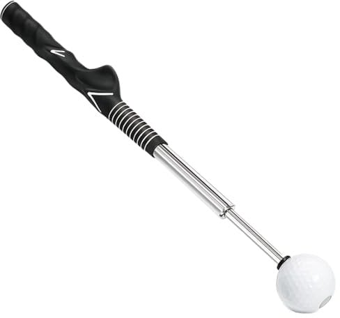 CLIUNT Retractable Golf Training Aid, Golf Swing Trainer, Portable Golf Grip Training Aid, Golf Alignment Sticks for Indoor Practice Warm-up Tempo Chipping Hitting Training