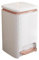 Square Plastic Trash Can with Lid 12 Liter Double Opening Pedal Bin for Living Room Bedroom Kitchen and Bathroom Waste Bin with Built in Pressure Ring White and Rose Gold Design