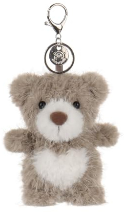 Apricot Lamb Porte-clés mignon ours en peluche douce - Jouet pour sac à dos pour enfant - Porte-monnaie - 11 cm, marron, 11