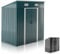 Jago® Abri de Jardin - 194×182×121,5cm, en Acier, Porte Coulissante, Résistant, Cadre Fondation, Toit Penché - Cabane Extérieur, pour Stockage et Outils (Vert Foncé)