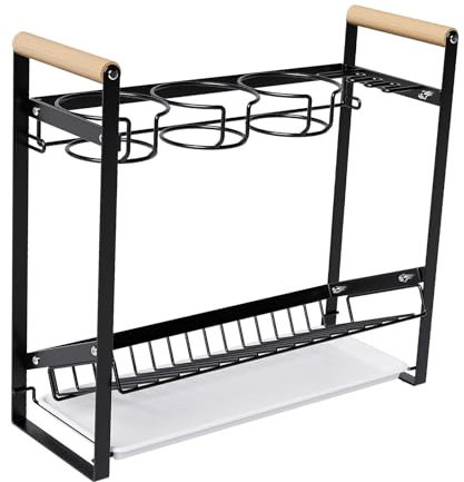 Baoblaze Water Bottle Rack Drink Holder Detachable Kettle Storage Rack Multi-purpose Organiser for Holds Cups Kitchen Accessories Home