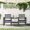 Xichuzi Gartenbank mit Tisch 2-Sitzer Grau Massivholz Kiefer, Sitzbank Garten, Sitzbank Outdoor, Balkon Bank, Balkonbank, Parkbank - 825158