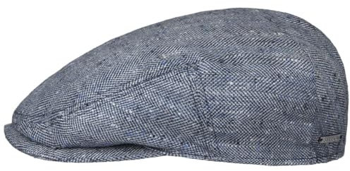 Stetson Kent Lanfield Flatcap Made in Germany Damen Sommer blau-weiß 57 cm