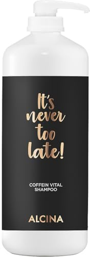 ALCINA It's never too late Coffein Vital Shampoo | 1x1250 ml | Shampoo für dünner werdendes Haar | Kräftigt & vitalisiert | Stärkt das Haarwachstum | Bei Neigung zu Haarausfall | Coffein & Coenzym Q10