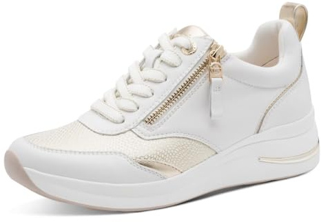 Tamaris Damen Wide Fit Damen Sneaker flach mit Schnürsenkeln mit Reißverschluss