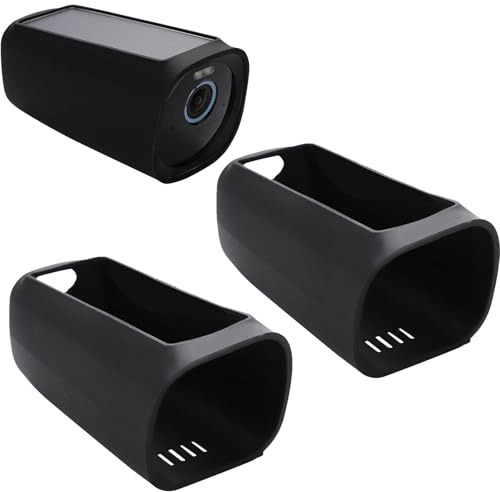 Wasserdichtes Silikon Kamera Schutz 2er für Eufy Security eufyCam 3 UfyCam | Silikonhäute Überwachungskamera Schützen UV-Schutz Wetterfester Durable Silicone Schwarz-A