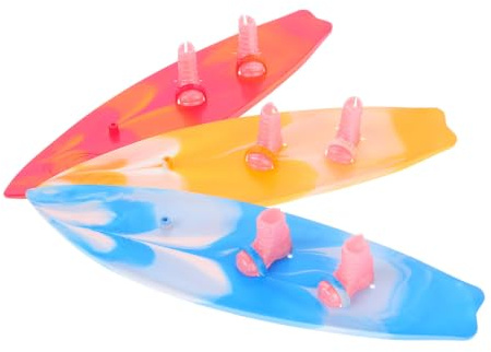 UKCOCO Modèle de Planche de Surf Miniature 3 Pièces en Plastique | Découpes à Poser, Thème Plage D’été Hawaïenne, pour Photo et Collection