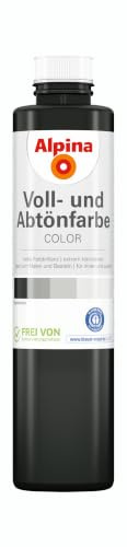 Alpina COLOR Voll- und Abtönfarbe Night Black, 0,75 L – Wand- & Abtönfarbe für innen & außen