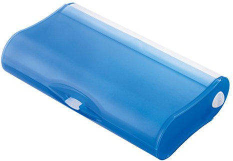 HAN 996-64 Schul-Etui 3-Fach COOL, Geniale Schlamperbox mit 3 Fächern und Pinnwand, transluzent-blau- weitere Farben auswählbar