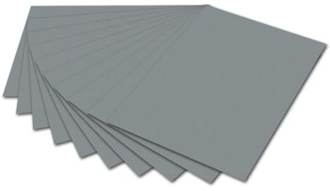 folia 6184 - Fotokarton Steingrau, 50 x 70 cm, 300 g/qm, 10 Bogen - zum Basteln und kreativen Gestalten von Karten, Fensterbildern und für Scrapbooking