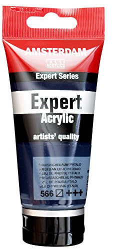 Amsterdam Expert Series Acrylic Paint Tube 75 ml - Bleu de Prusse (phtalo) 566 - Corps épais, qualité artiste, excellente résistance à la lumière