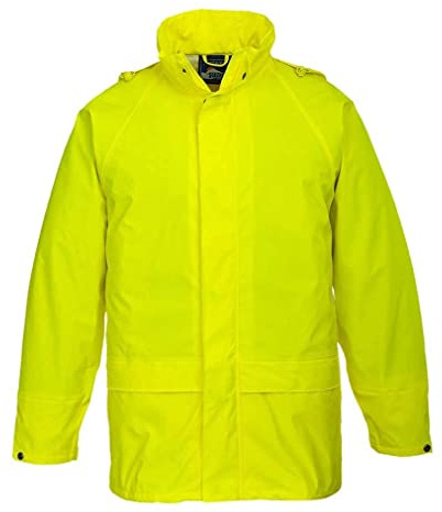 Portwest S450 Chubasquero Sealtex Doble Tapeta Antiaguaceros Duradero | Amarillo, S, EN 343 Clase 4:1, UPF 50+, 2 Bolsillos Seguros, Corte Estándar, Manga Larga, Unisex, Capucha Desmontable