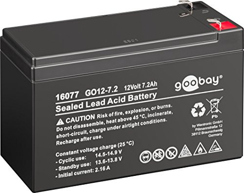 Goobay 16077 Blei Akku 12V - 7200mAh / Blei Akkumulator max. 7,2Ah / 12 Volt Bleiakku / Batterie USV Anlage für Notstrom Alarmanlage Notbeleuchtung