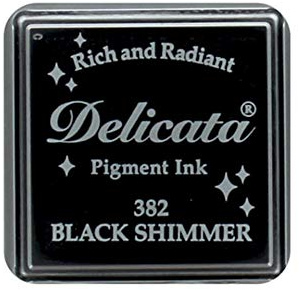 Tsukineko delicata Black Shimmer Pigment Ink Pad - Small