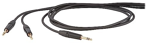 Proel DHS540LU18 - Cavo Audio Professionale Insert con connessioni Jack 6.3mm Stereo a 2x Jack 6.3mm mono, Nero (1,8mt)