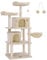 FEANDREA Cat Tree, Tall Cat Tower, 2 Caves, Beige PCT90M