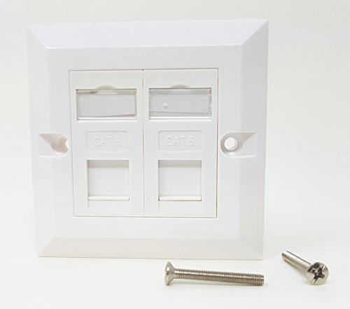 Maincore Double RJ45 / Cat6 / Face Plate/Faceplate Wall Socket Network Module (Available Single or Double) (Double)
