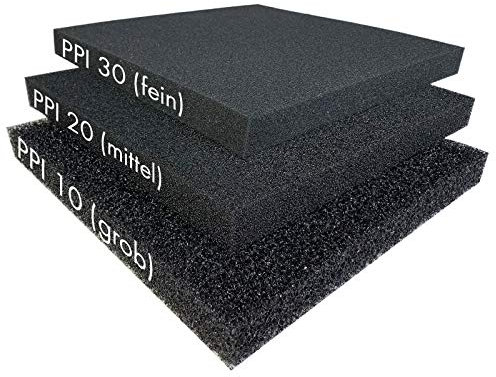 Pondlife Filterschaum schwarz 50x50x5 cm zur optimalen Verwendung als Filtermedium in Teichfiltern PPI PPI10 (grob)