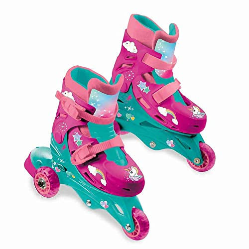 Mondo Toys – Unicorn – 3 In-Line Skates – verstellbare Doppelfunktion – PVC-Räder – Roller für Jungen / Mädchen – Größe S / Gr. 29/32 – 28513