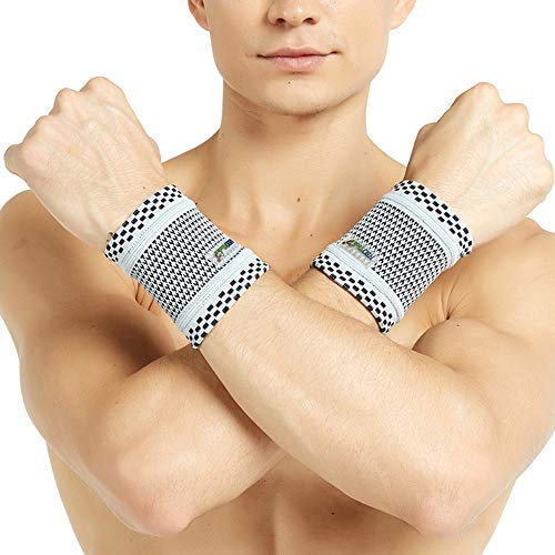 NEOtech Care Handgelenkbandage - Bambusfaser-Strickgewebe - leicht, elastisch & atmungsaktiv - für Männer & Frauen - Sport, Training, Fitnessstudio (Grau, 1 Paar, Größe L)
