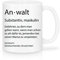 Shirtinator Beruf Definition Anwalt Geschenk Tasse mit Spruch, Arbeit Kollegen Gag Job witzig Teetasse