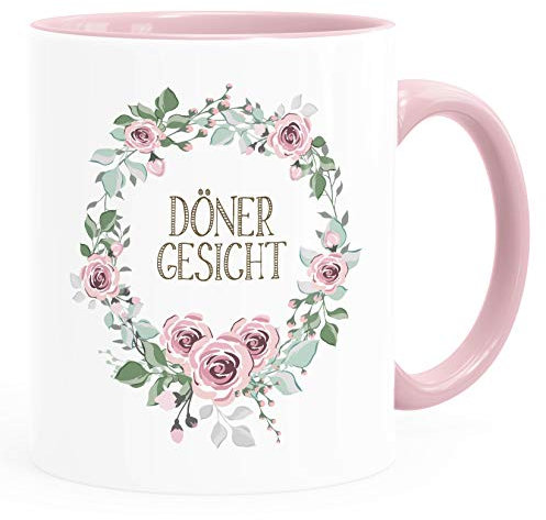 MoonWorks® Kaffee-Tasse mit Spruch individuell anpassbar Schimpfwörter Beleidigung Ironie Sarkasmus Geschenk lustige Büro-Tasse Rosa unisize
