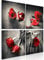 decomonkey Bilder Set Rose 4 Teilig- jedes Teil 30x30 cm | Leinwandbilder Bild auf Leinwand Vlies Wandbild Kunstdruck Wanddeko Wand Wohnzimmer Wanddekoration Deko Blumen Natur