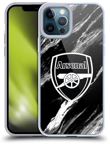 Head Case Designs Officially Licensed Arsenal FC Marble Crest Patterns Gel Case [Military Grade Protection] Compatible with Apple iPhone 12 Pro Max and Compatible with MagSafe