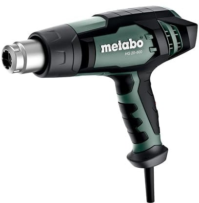 Metabo pistola ad aria calda HG 20-600 – 602066500 – Con riscaldatore in ceramica di alta qualità, motore potente e raffreddamento ottimale del dispositivo – 2000 Watt – Cavo da 2,2 m